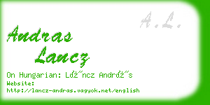 andras lancz business card